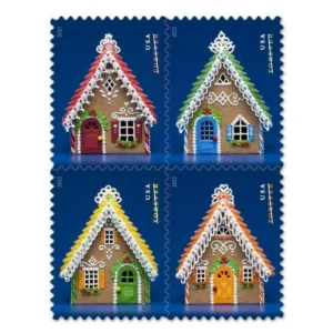 Contemporary Christmas: Gingerbread Houses Forever Stamps