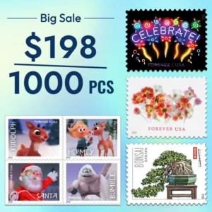 Special Price: $198 Get 1000 Forever Stamps, Various Styles On Sale, can Mail Letters, Envelopes and Others