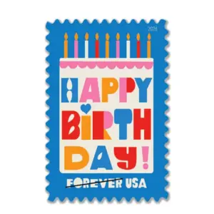 Forever Stamps 2026 Happy Birthday-Celebration Greeting, First-Class Postage